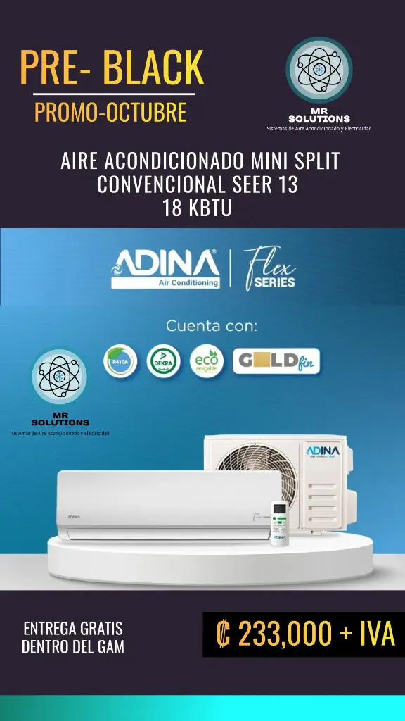 Aire Acondicionado 18KBTU SEER 13 Convencional | PROMO PRE-BLACK |